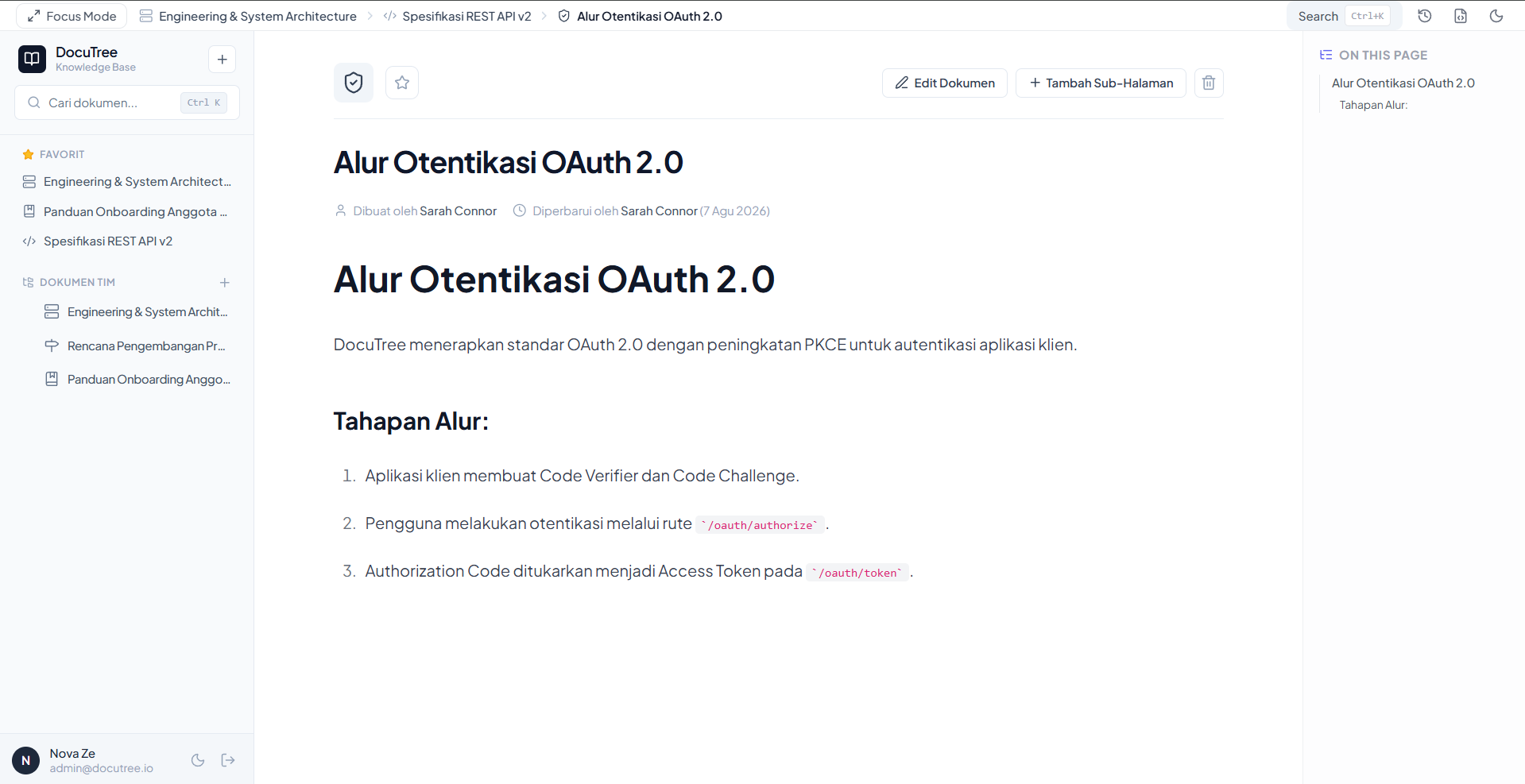 DocuTree — Knowledge Base & Internal Wiki Platform